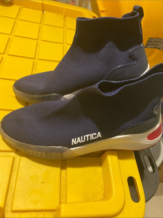 Nautica Other - Nautica Men's Navy Knit Slip-On Sock Sneakers with White Branding